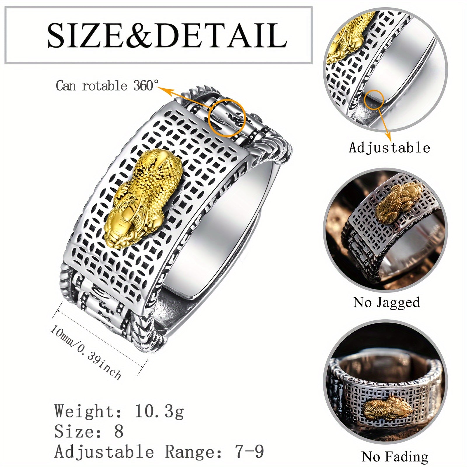 Feng Shui Pixiu Mantra Ring - Enhance Wealth & Protection with 925 Sterling Silver