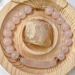 Self-Love Rose Quartz Heart Chakra Healing Bohemian Bracelet for Spiritual Connection
