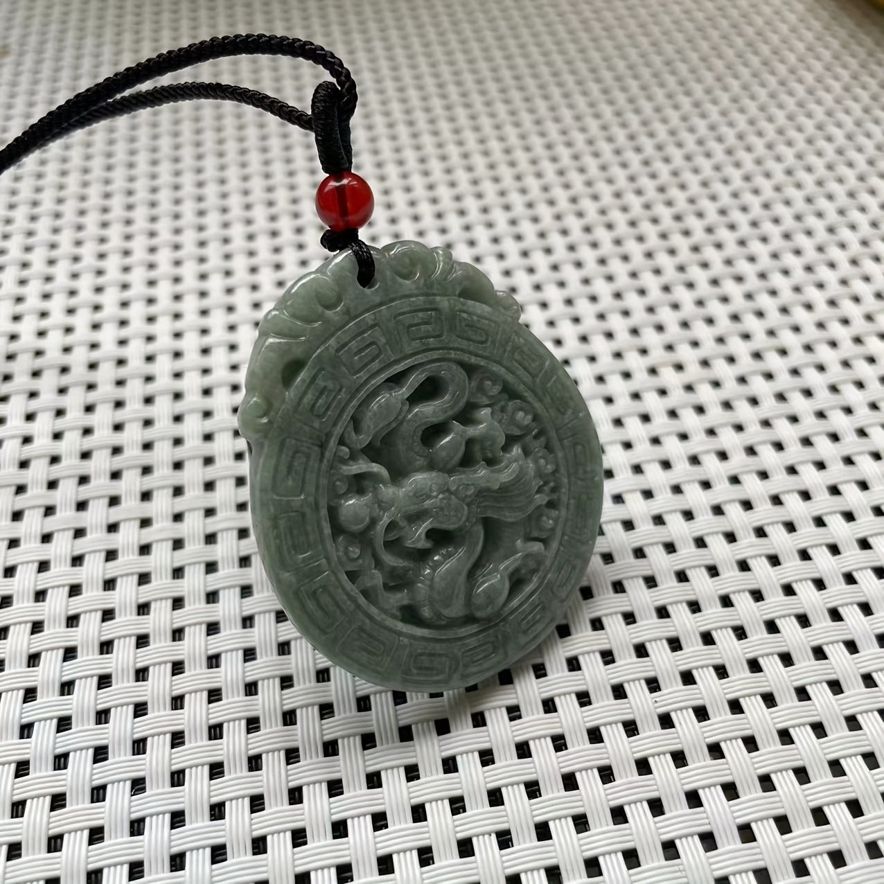 God Dragon Blessed Pendant - Prosperity Energy Traditional Stone Necklace