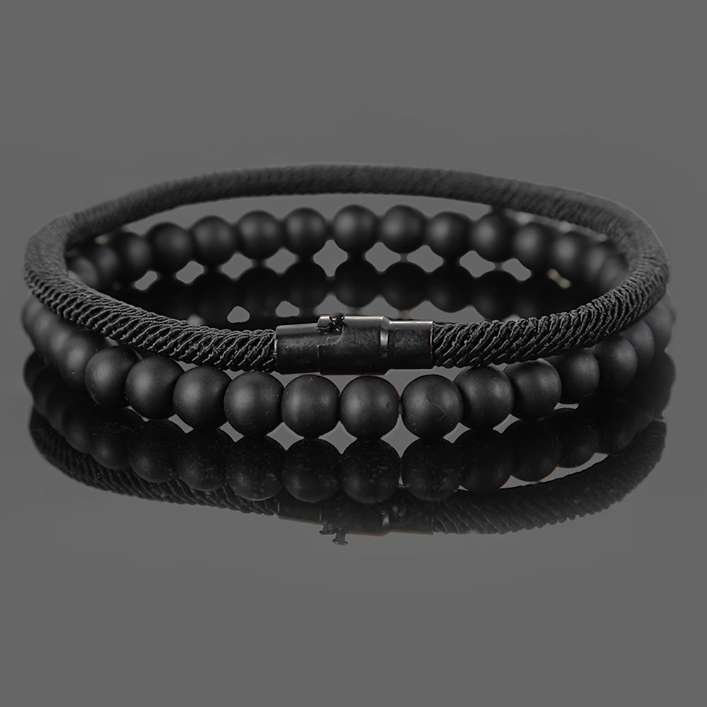 Minimalist Natural Stone Bracelet - Simple Elegance for Men's Style & Energy