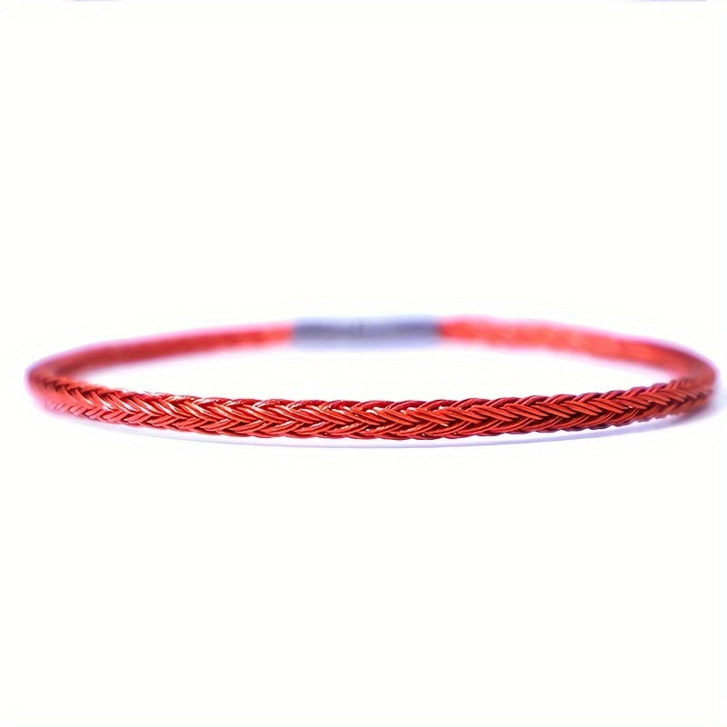 3mm Braided Stainless Steel Cable Bracelet - Minimalist Waterproof Design for Daily Protection & Energy Balance
