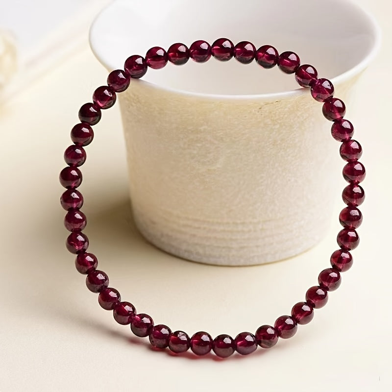 Natural Garnet Bead Bracelet for Energy Healing & Protection - Harmonize Mind Body Spirit