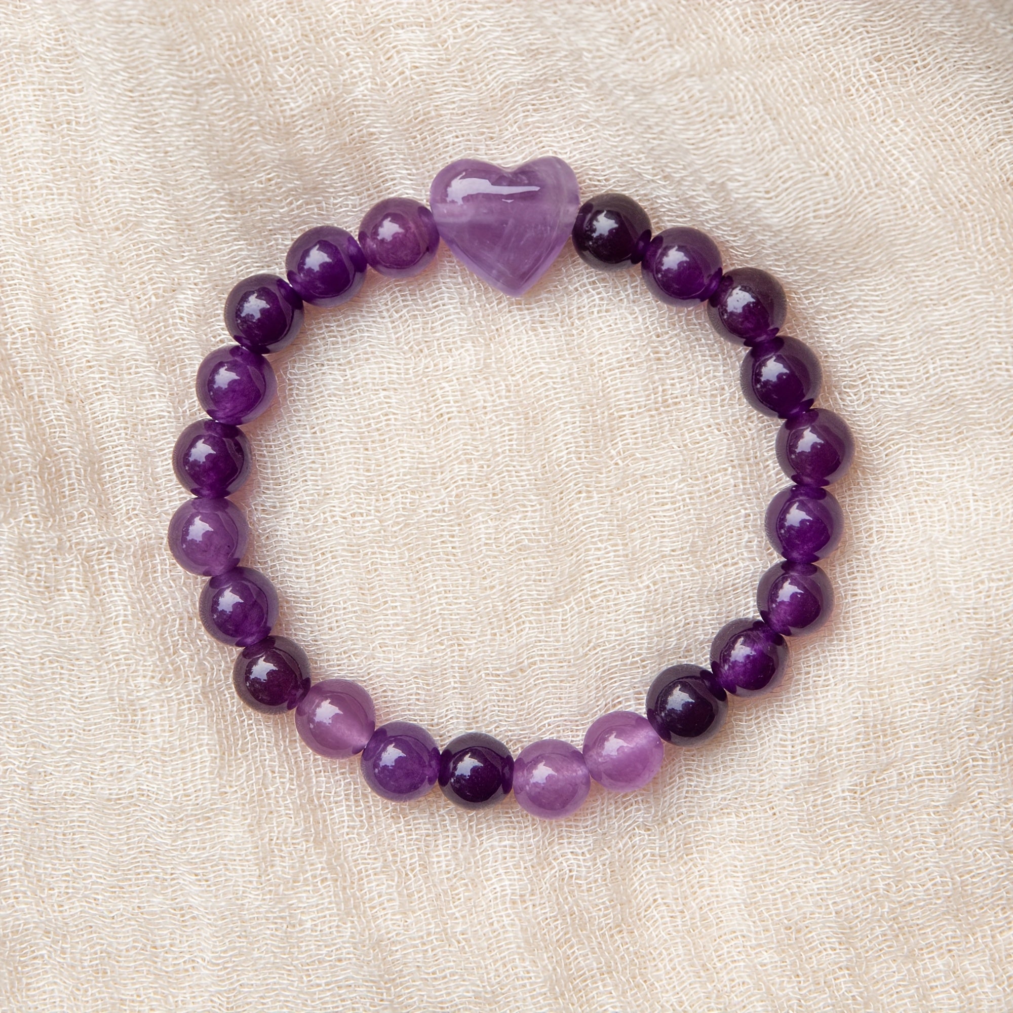 Heart-Shaped Tiger Eye Bracelet - Natural Stone Jewelry for Romantic Occasions & Daily Wear with Energy Healing