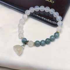 Elegant Multicolor Agate Lotus Charm Bracelet – Fashionable & High-End Stone Beads for Energy & Style Natural Agate Bracelet High-End and Fashionable Elegant Special-Interest