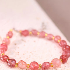 Pink & Clear Quartz Stone Bracelet - Natural Healing Energy for Love & Calm, Luxury Gift for Women