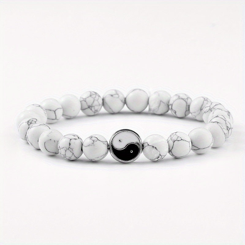 Ethnic-Inspired Black & White Beaded Bracelet - Artisanal Energy Bracelet for Daily Wear and Spiritual Connection