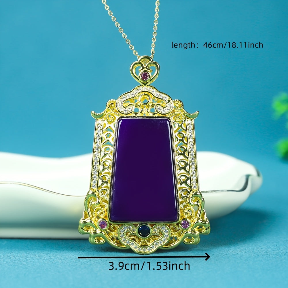 Chinese Style Peaceful No Trouble Pendant Natural Stone Vintage Talisman for Harmony and Protection