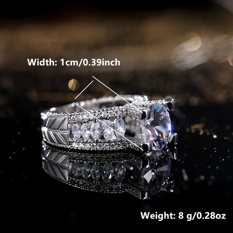 Sparkling Zirconia Engagement Ring - Classic Elegance for Love & Commitment