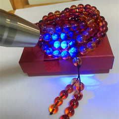 108-Bead Natural Amber Bracelet - Bohemian Vintage Style for Daily Wear & Formal Events