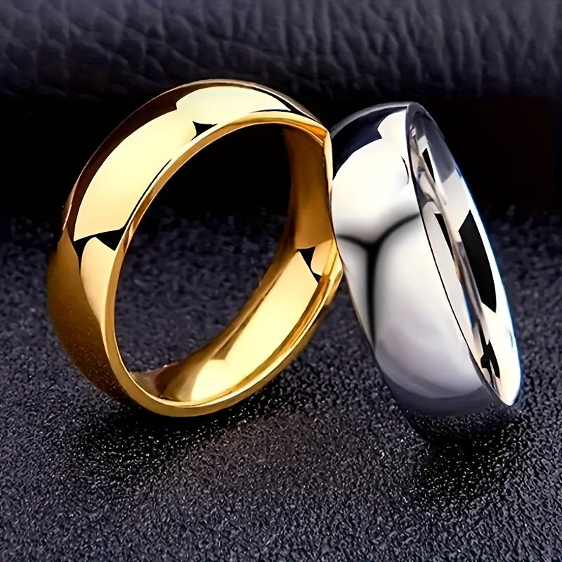 Minimalist Stainless Steel Couple Rings - Arc Design for Timeless Love & Connection
