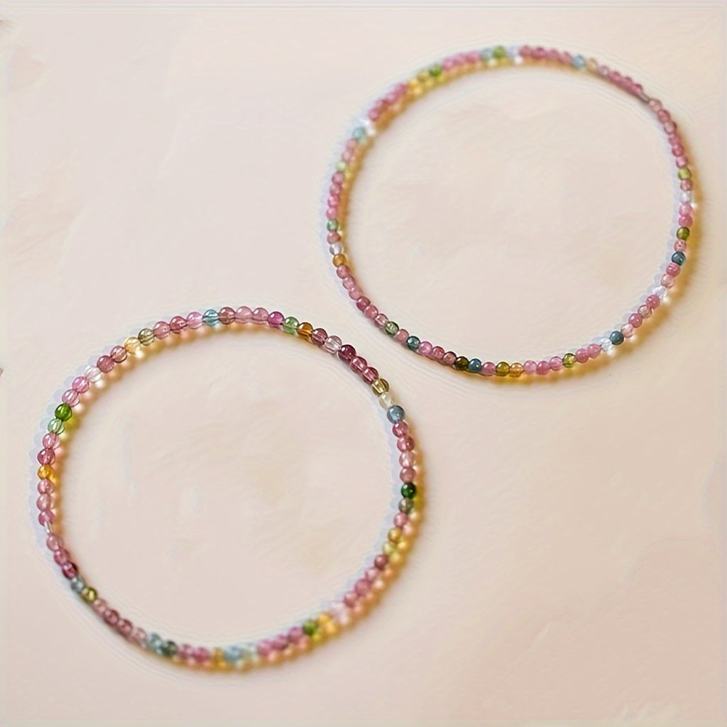 4mm Elegant Natural Beaded Bracelet - Chinese Style Colorful Beads for Daily Wear & Energy Balance