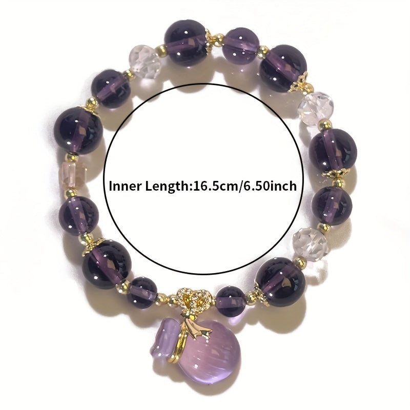 Bohemian Amethyst Bead Bracelet – Wealth & Protection Energy for Daily Wear