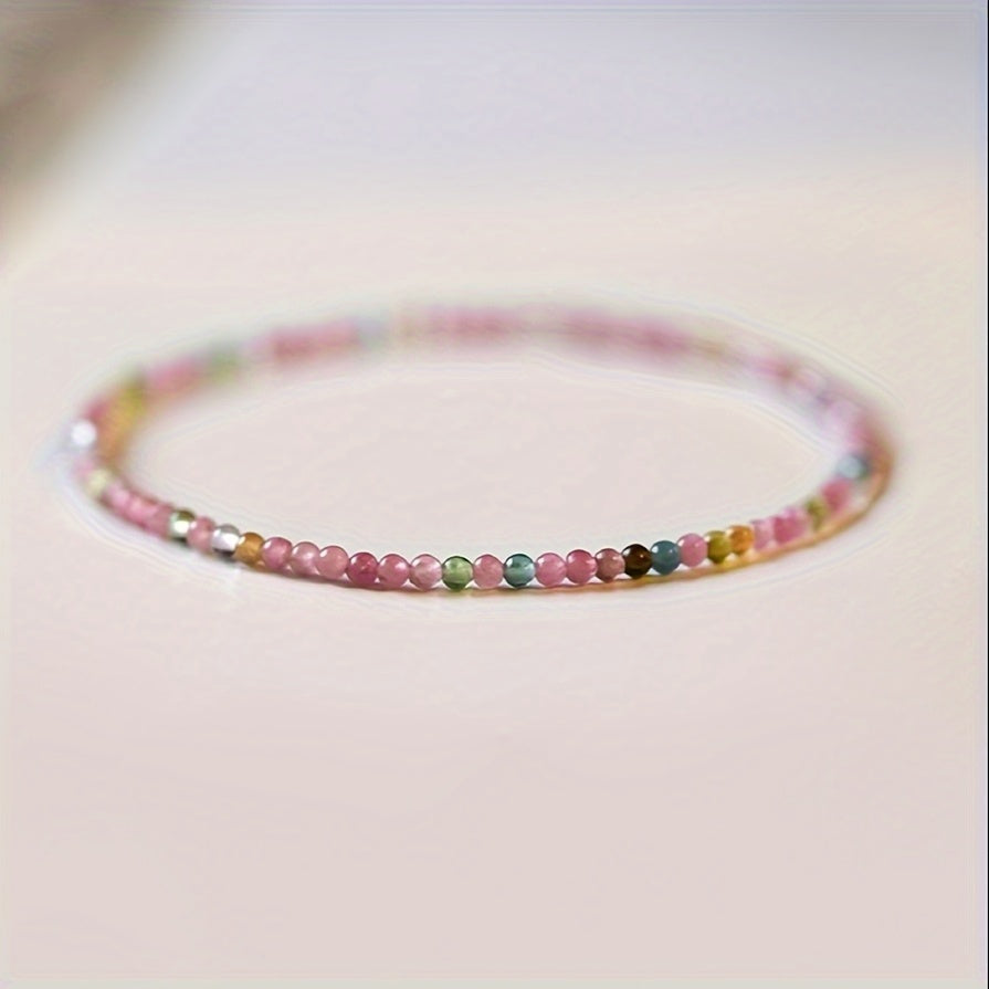 4mm Elegant Natural Beaded Bracelet - Chinese Style Colorful Beads for Daily Wear & Energy Balance