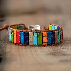 Bohemian Chakra Stone Bracelet — Colorful Energy Balance & Harmony Wristwear