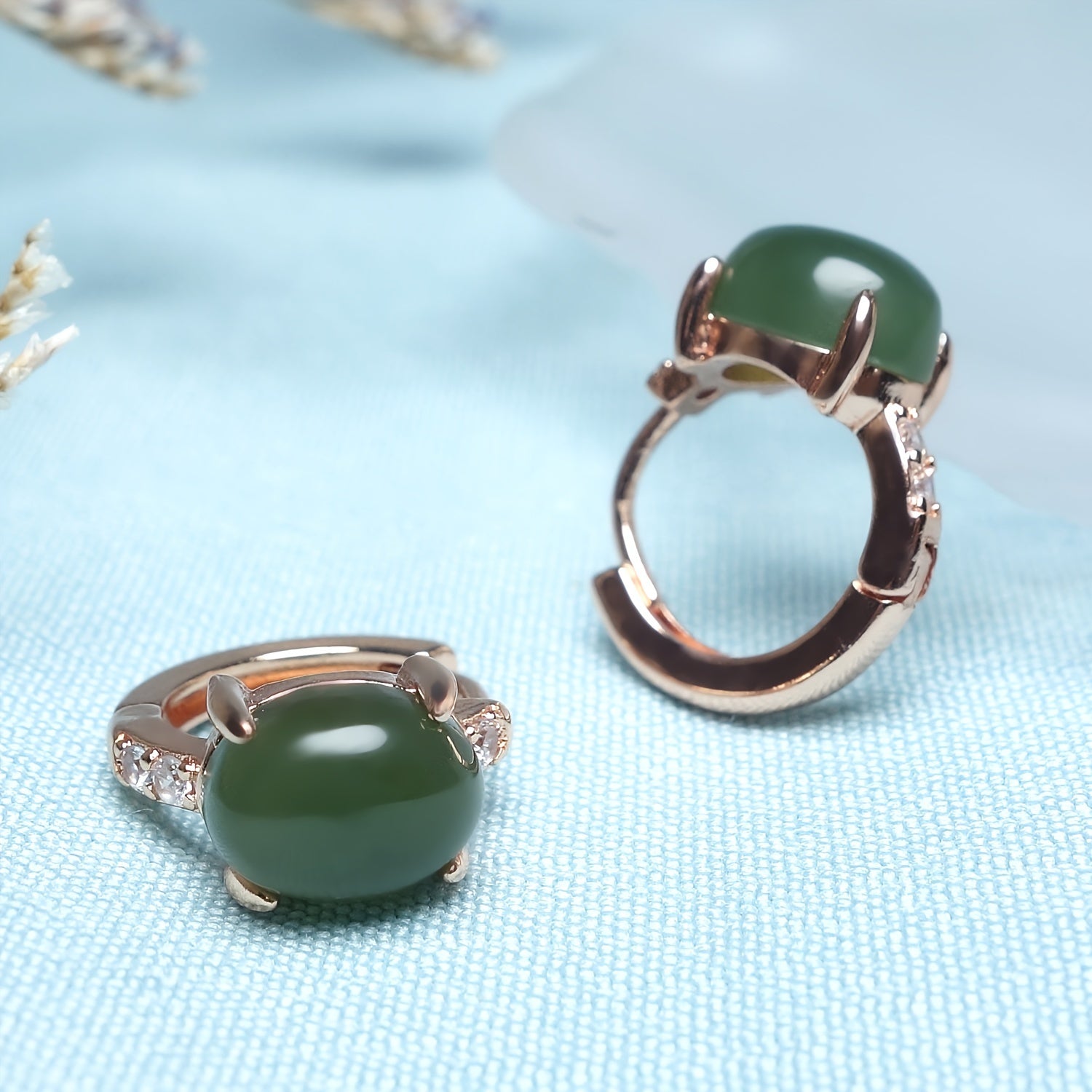 Natural Stone Earrings with Rose Gold Accents - Best Gifts for Parents & Friends with Spiritual Harmony