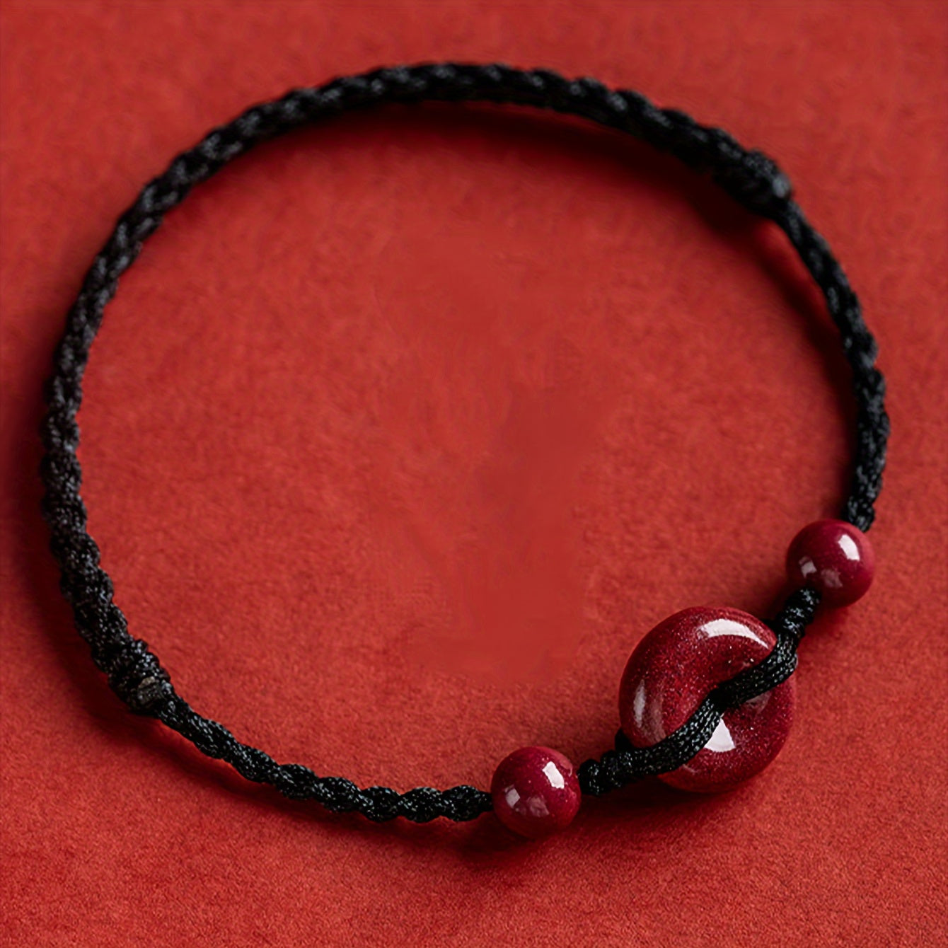 Handmade Lucky Protection Braided Bracelet - Red Bead Charm for Good Luck & Protection