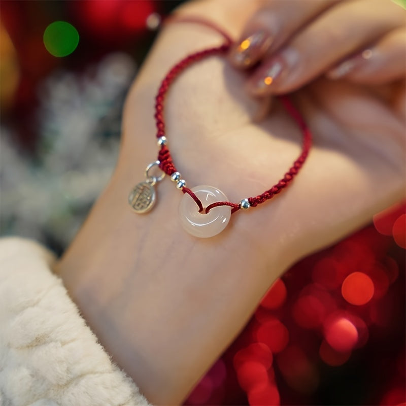 Red Rope Glass Beaded Bracelet - Lucky Charm Energy & Fashionable Gift