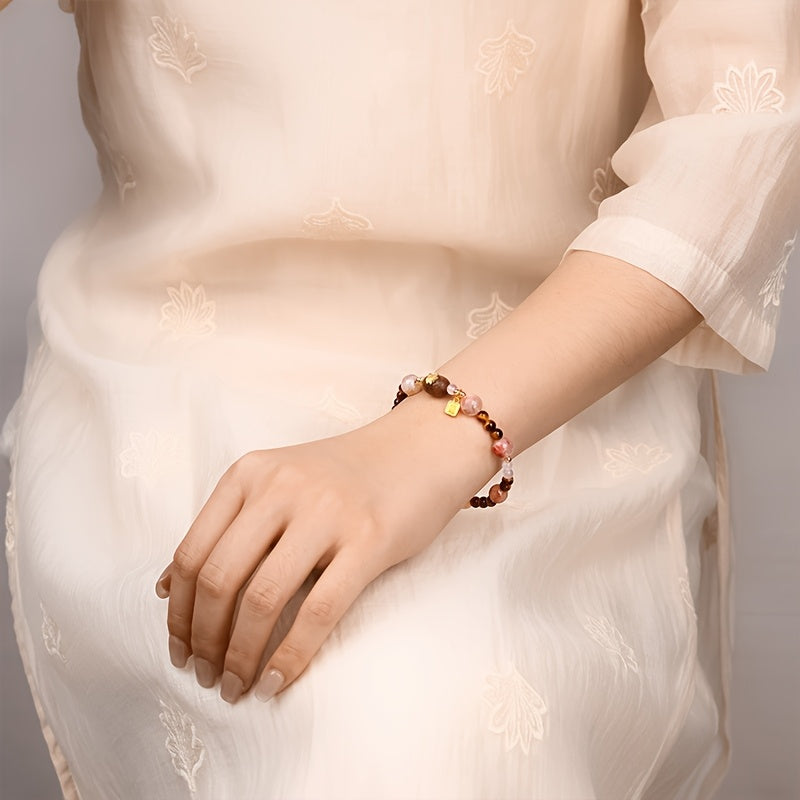 Tiger Eye Stone Bracelet - Natural Brown Beads for Protection & Confidence, Perfect Gift for Women