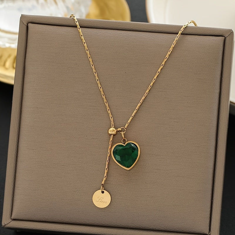 Green Heart Pendant Necklace – Love & Healing Energy for Daily Wear