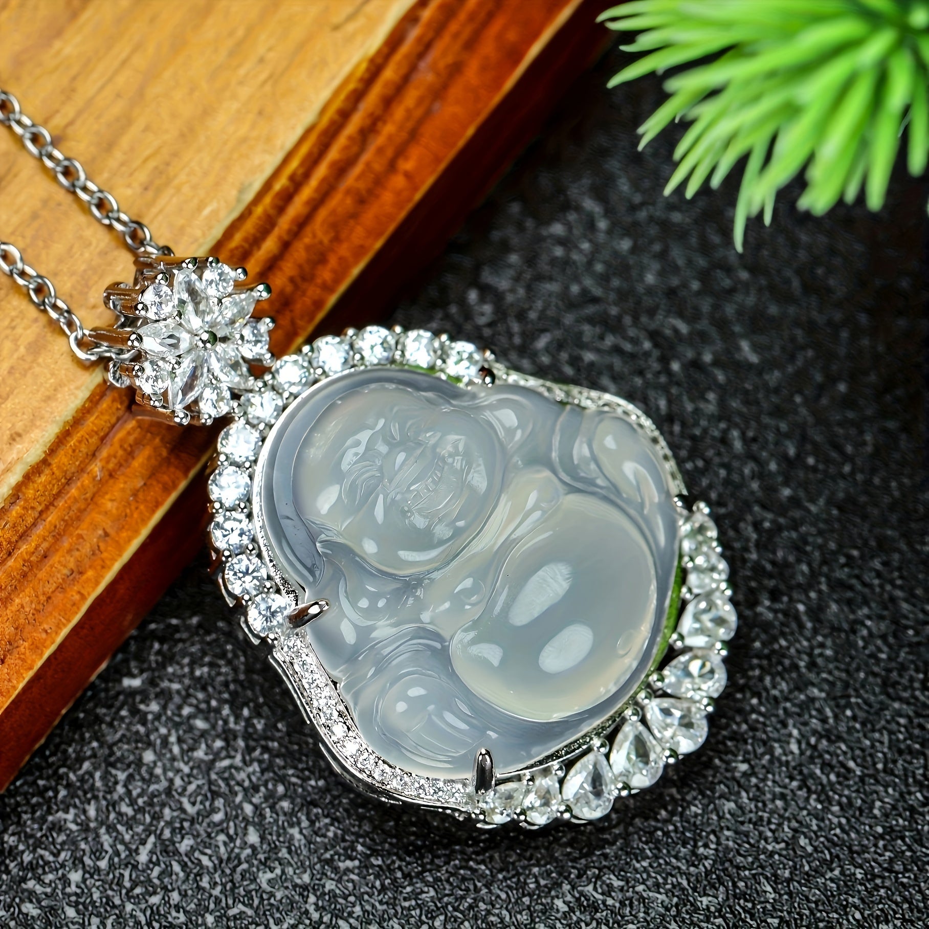 Men's Elegant Artificial Maitreya Buddha Pendant Necklace Spiritual Charm No Plating Durable Design