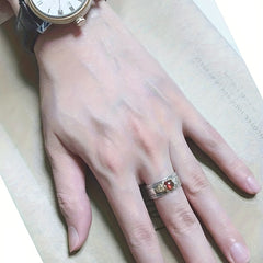 Auspicious Cloud Adjustable Ring - Bold Hip-Hop Style for Good Fortune