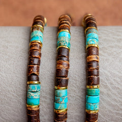 Vintage Imperial Stone Bracelet - Natural Stone Elegance for Daily Wear & Holiday Gifting