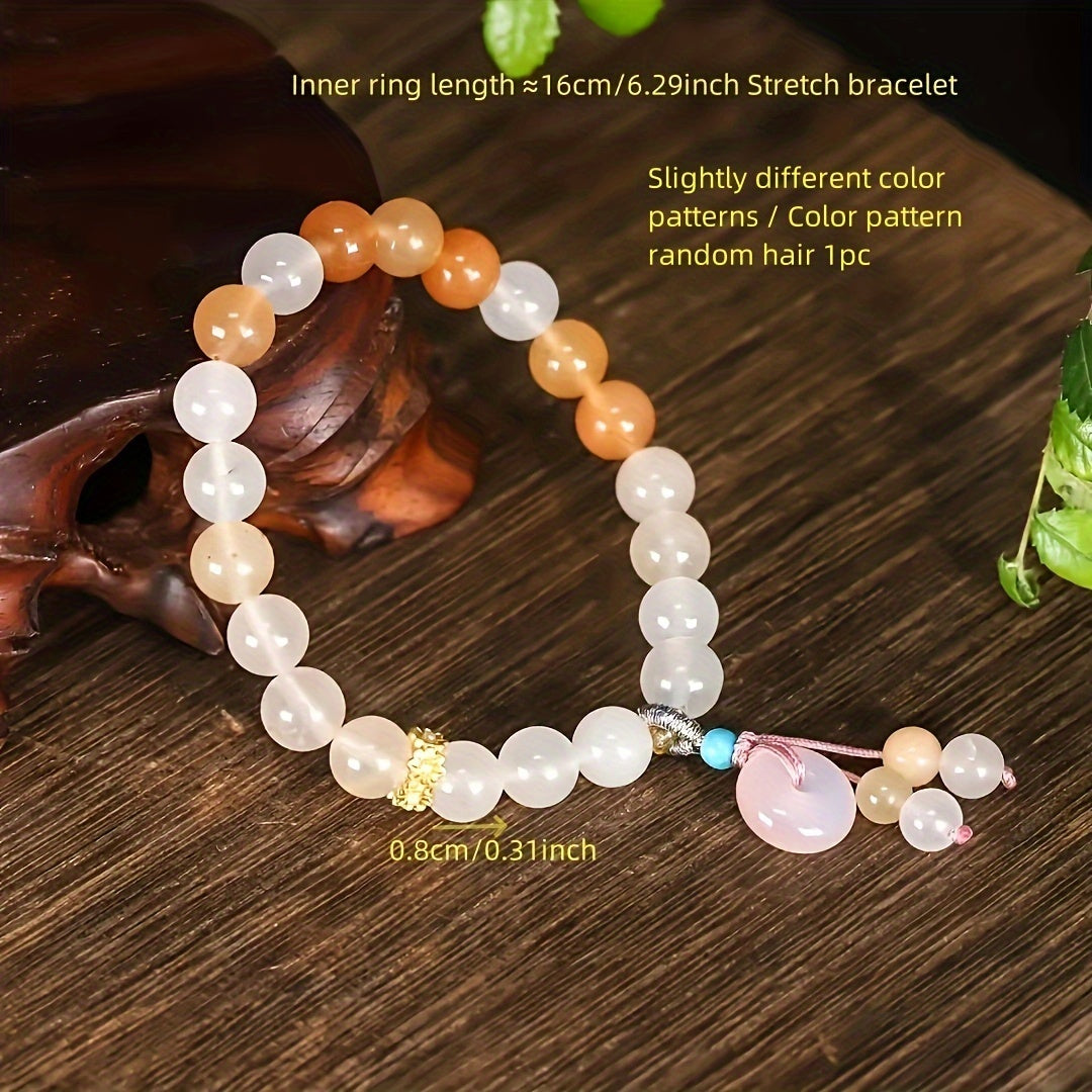 Elegant Colorful Beaded Bracelet with Peace Buckle for Men - Grounding, Protection, and Stylish Energy