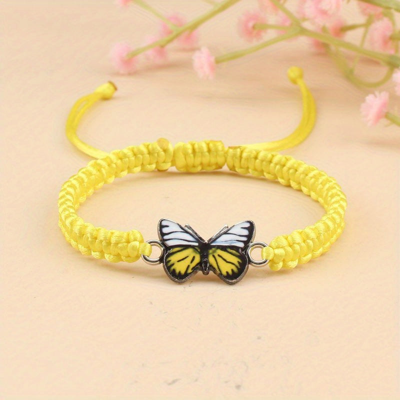 Butterfly Bracelet For Couples - Trendy Red Rope Adjustable Couple Bracelet for Love & Connection