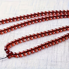 Elegant Blood Amber Glass Bead Necklace & Bracelet Set - Daily Wear & Gift with Spiritual Energy