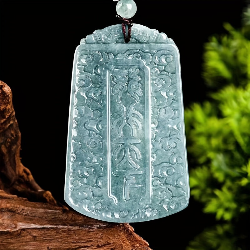 Majestic Dragon Pendant - Light Green Natural Stone Necklace for Prosperity & Harmony