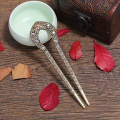 Vintage Rhinestone Hairpin Energy Balance & Traditional Elegance for Spiritual Harmony