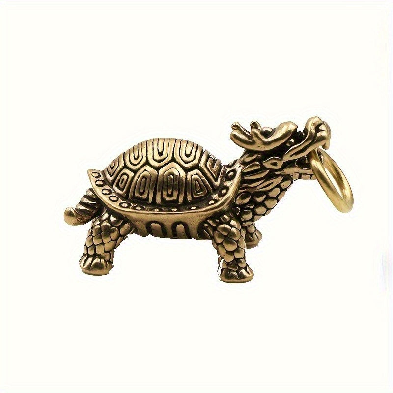 Vintage Bronze Turtle Keychain — Longevity, Protection & Stability Energy Charm