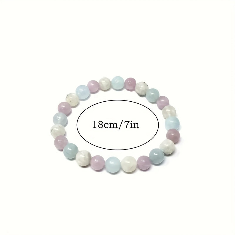 Bohemian Meditation Bracelet with Quartz Kunzite & Rainbow Moonstone - Clarity & Spiritual Awakening Jewelry