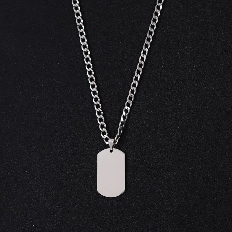 Men's Stainless Steel Military Necklace - Heavy-Duty Chain & Minimalist Pendant for Protection & Strength - Durable Everyday Jewelry for Dad, Husband, Boyfriend