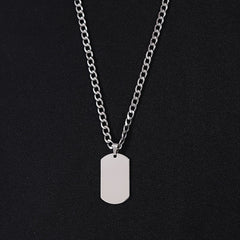 Men's Stainless Steel Military Necklace - Heavy-Duty Chain & Minimalist Pendant for Protection & Strength - Durable Everyday Jewelry for Dad, Husband, Boyfriend