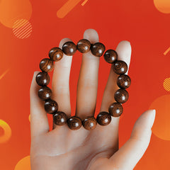 17pcece Veneer Wooden Bracelet - Natural Wood Beads for Daily Energy & Spiritual Harmony