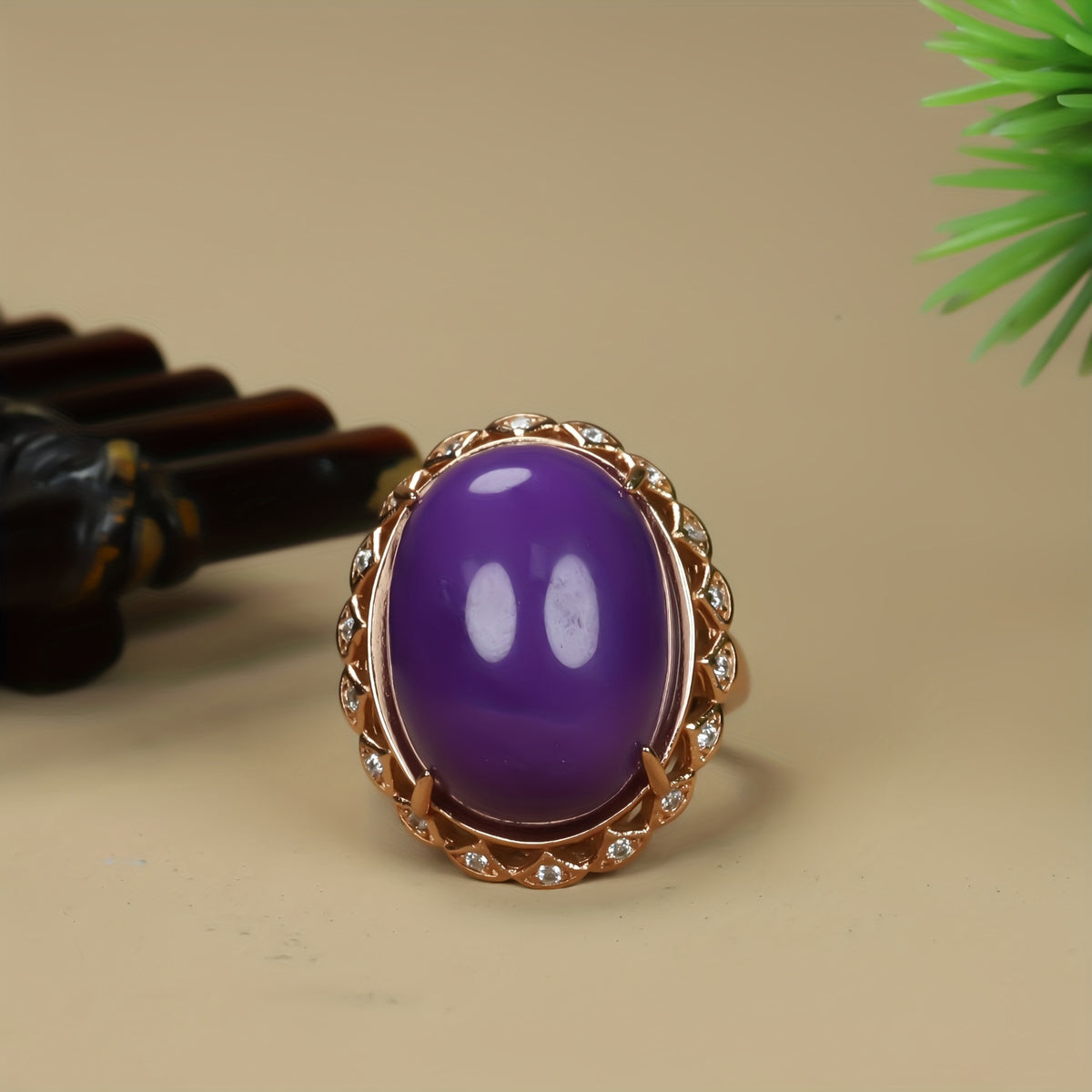 Emperor Purple Agate Adjustable Ring | Vintage Style Statement Ring for Intuition, Royal Energy, and Spiritual Protection