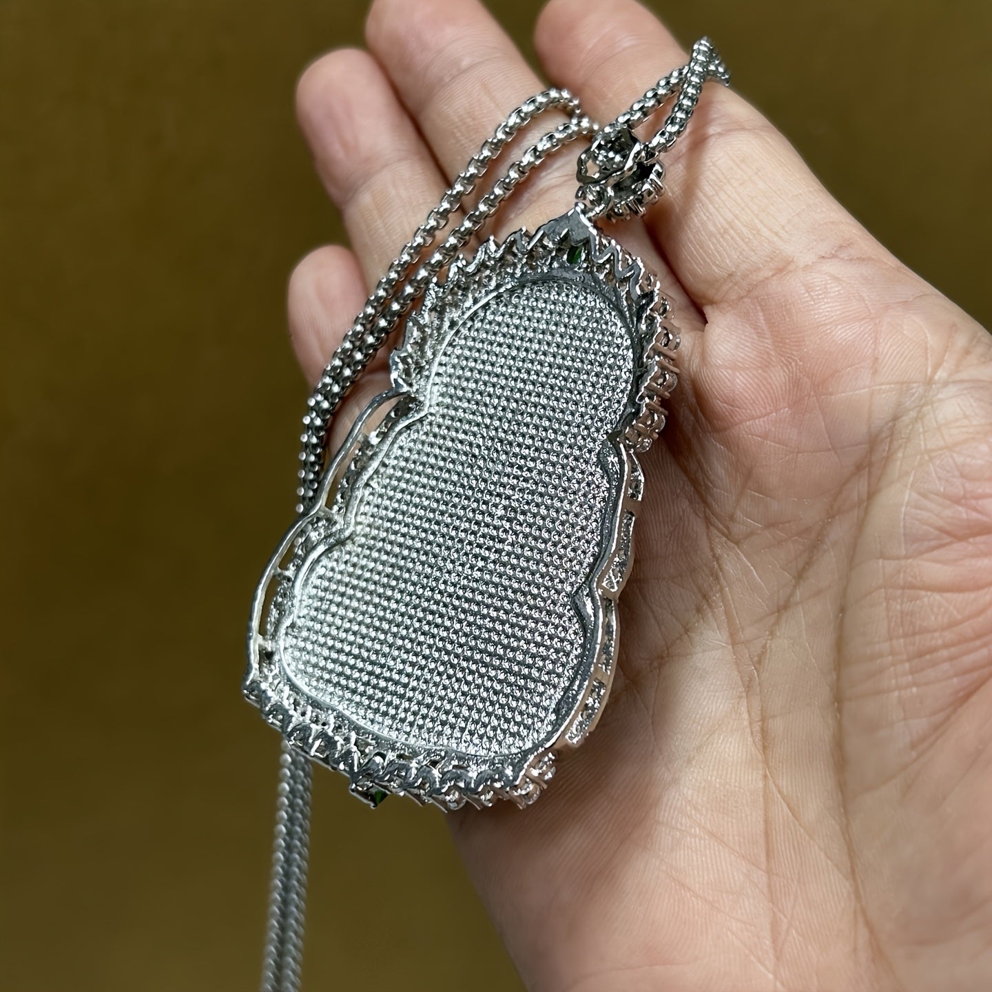 Elegant Icy Green Aquamarine Guanyin Pendant for Serenity, Healing & Spiritual Protection