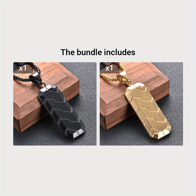 Modern Mens Hexagonal Tire Tread Pendant Necklace - Geometric Energy for Casual & Formal Outfits
