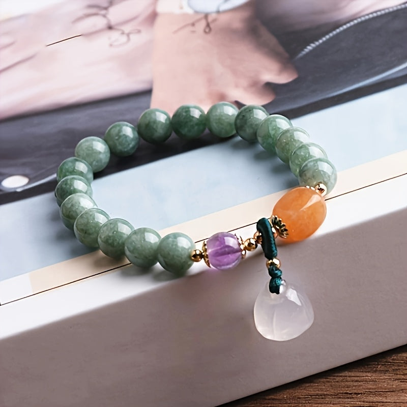 Natural Stone Bracelet - Elegant Vintage Beaded Jewelry for Spiritual Energy & Everyday Elegance