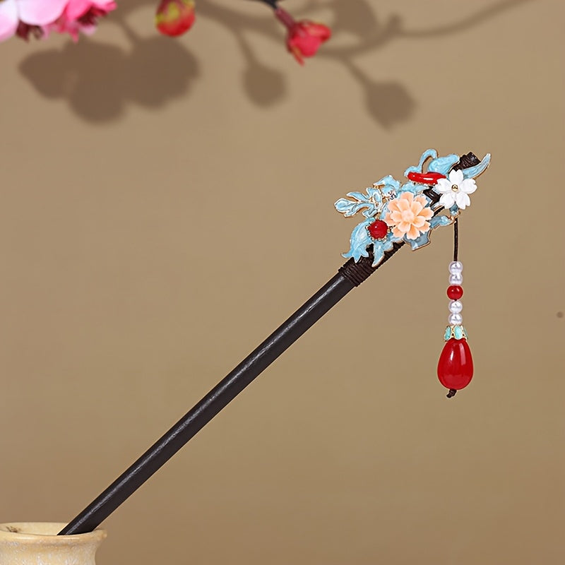 Pan Hair Hairpin - New Chinese Style High-end Feeling with Wooden Craftsmanship for Harmonious Energy Flow & Cultural Elegance