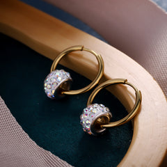 Shiny Rhinestone Round Ball Earrings for Daily Wear - Minimalist Design with Positive Energy