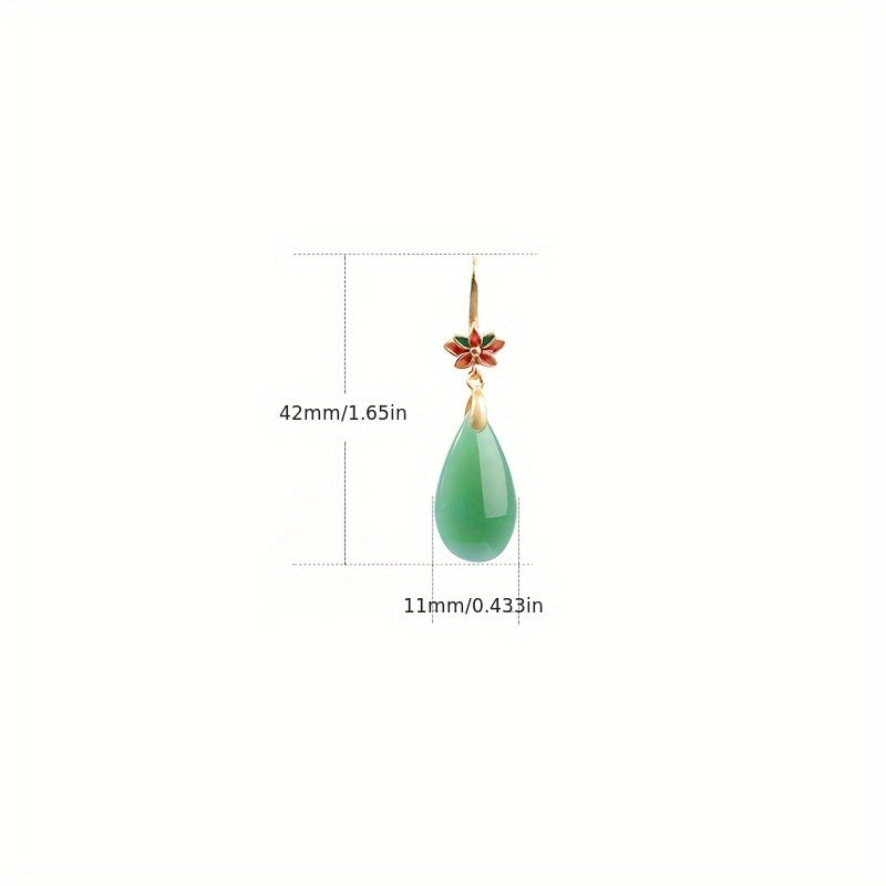 Green  Long Hook Earrings - Harmonious Energy for Daily & Vacation Wear
