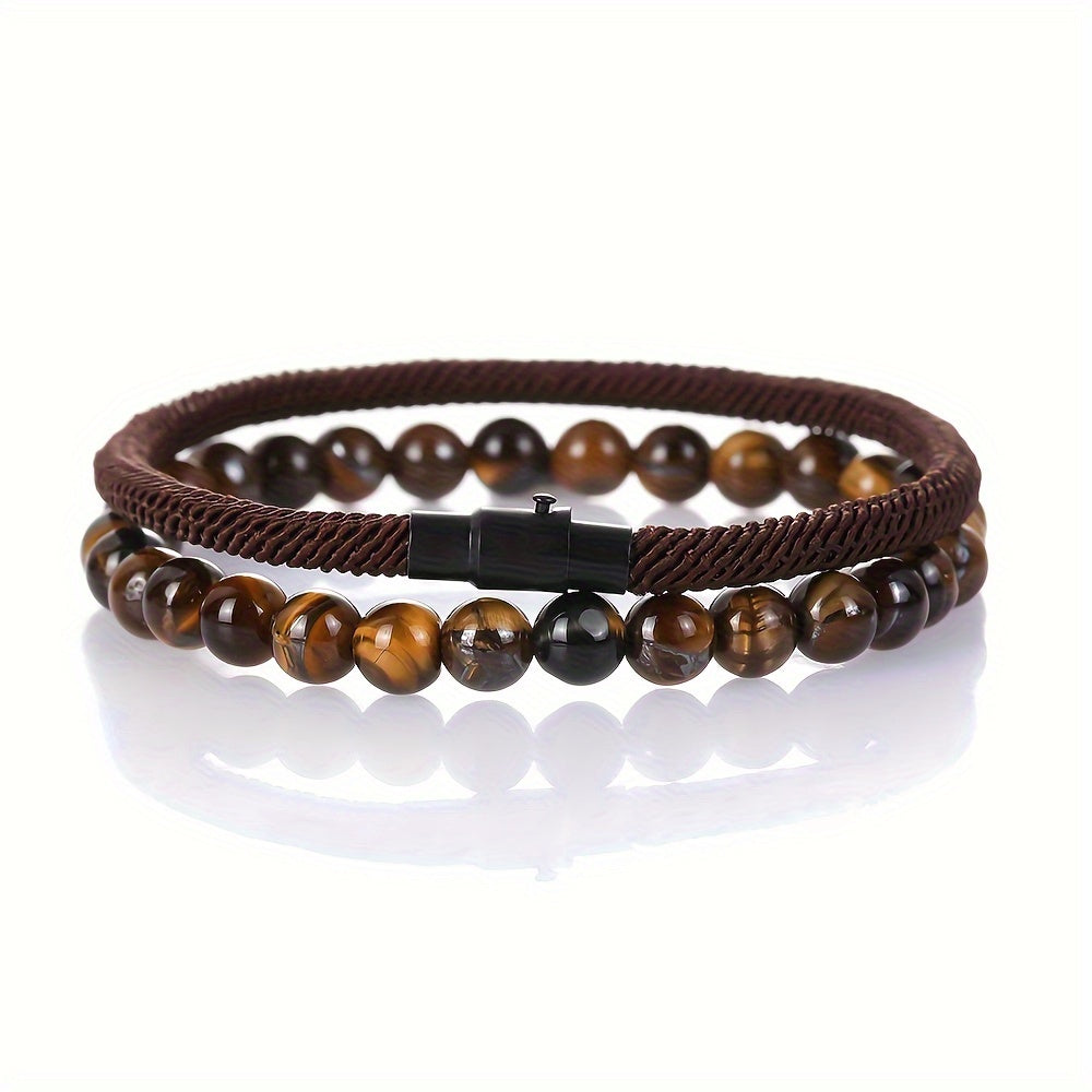 Minimalist Natural Stone Bracelet - Simple Elegance for Men's Style & Energy