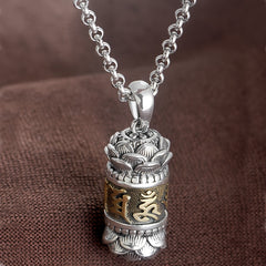 Mantra Prayer Box Pendant Necklace — Protection, Healing Energy & Spiritual Harmony Talisman