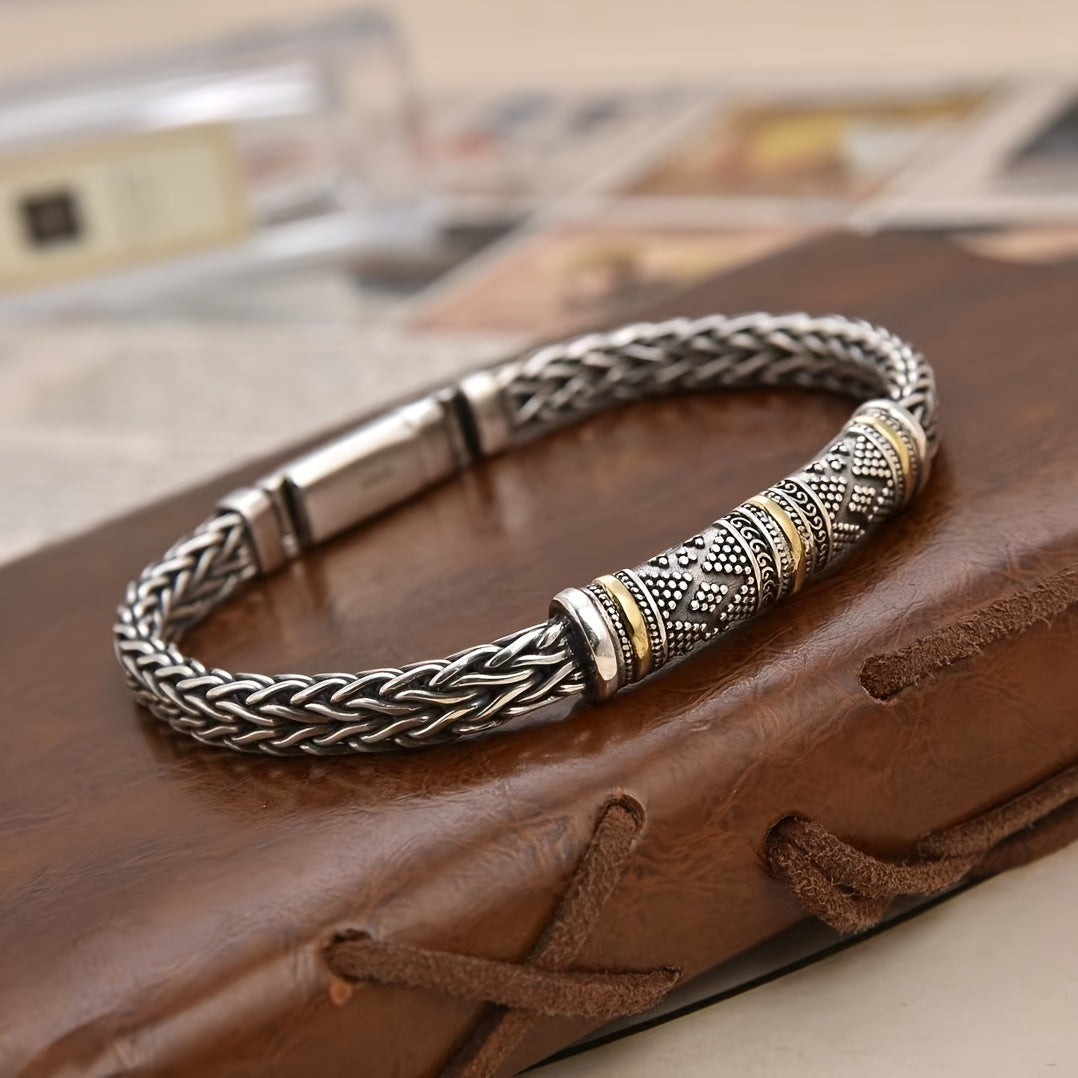 Handcrafted Men's Dragon Bone Energy Bracelet – Vintage Protection, Strength & Spiritual Balance