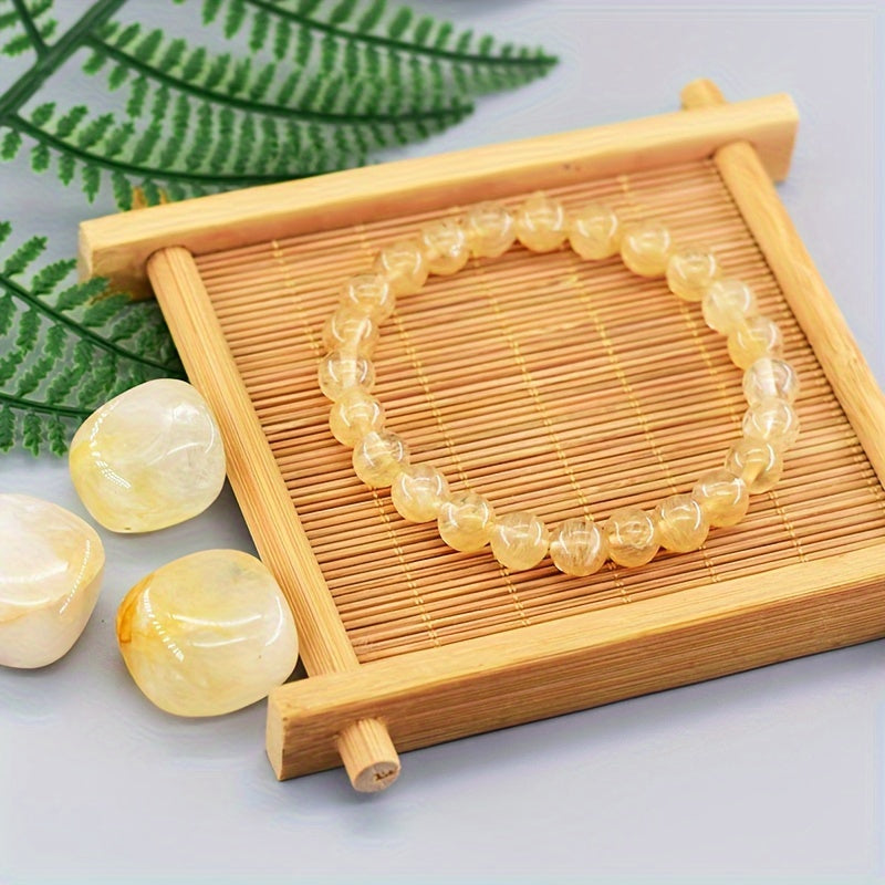 Elegant Watermelon Tea Stone Bracelet - Natural Stone Charm for Daily Wear & Blessing Gifts