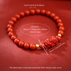 Cinnabar Stone Bead Bracelet - Protection & Courage Energy for Daily Wear