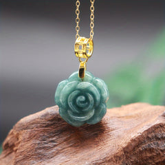 Elegant Silver Flower Necklace - Natural Harmony & Prosperity Energy