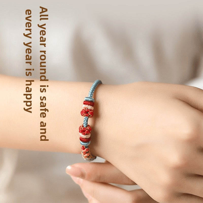 Handmade Adjustable Peach Knot Bracelet — Eternal Love & Good Luck Energy Charm